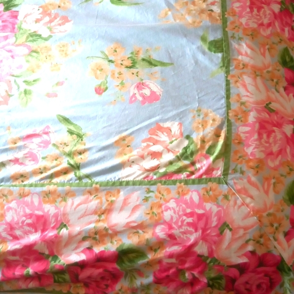 Handmade Shabby Chic Floral reversible queen duvet cover - Picture 2 of 5